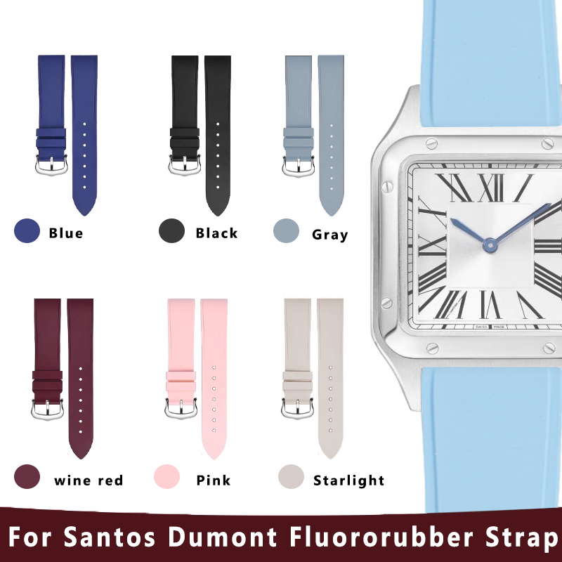 男性クイックリリースゴム Fkm ストラップカルティエデュモ - Cartier Watch Santos のレビューと価格