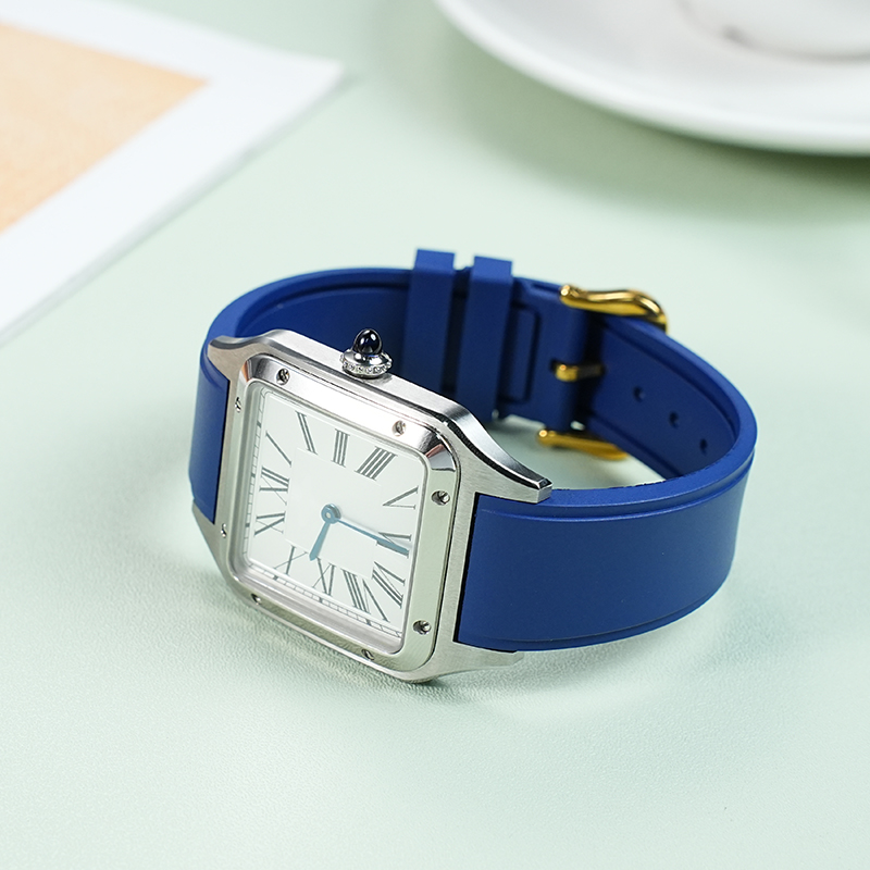 男性クイックリリースゴム Fkm ストラップカルティエデュモ - Cartier Watch Santos のレビューと価格