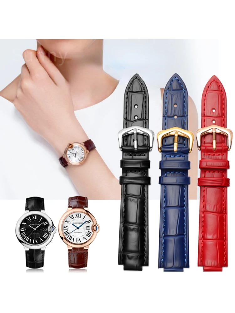 本革時計ストラップタンクカルティエブルーバルーン男性と女性の - Cartier Watch Tank のレビューと価格