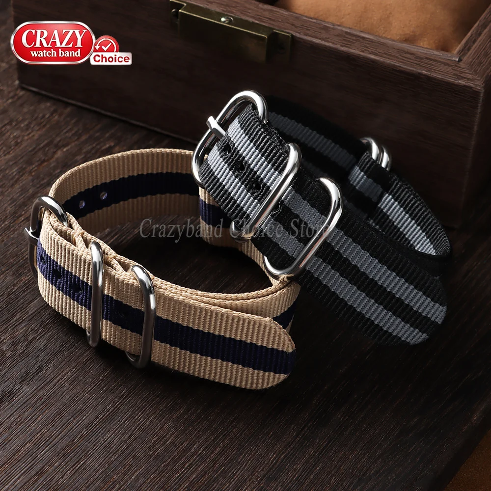 レディース・メンズ用スポーツナイロン製腕時計バンド。18mm - Nato Strap Nylon のレビューと価格