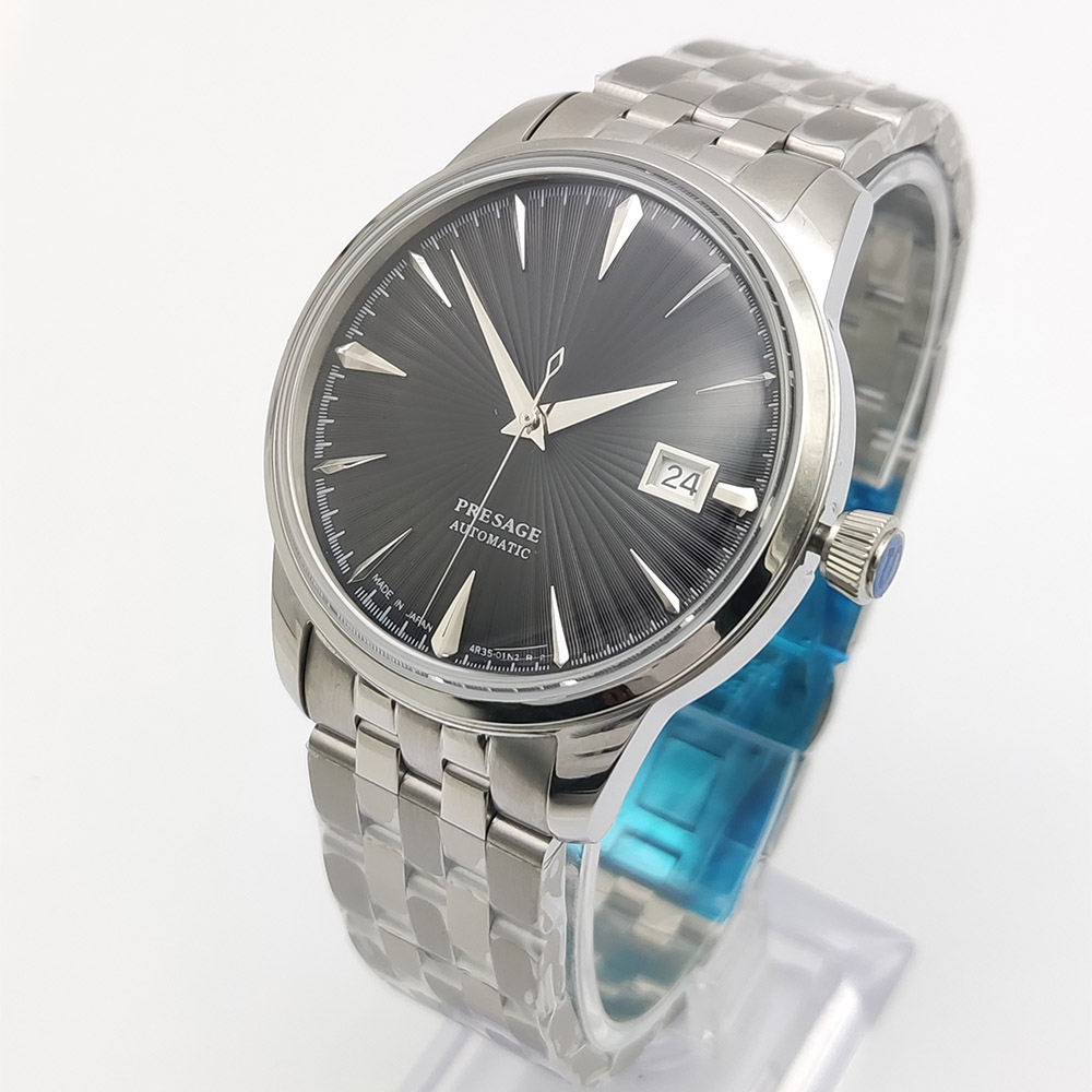 9 色 40 ミリメートルステンレス鋼ケース日付機械式時計ビ - Seiko Watch Presage のレビューと価格
