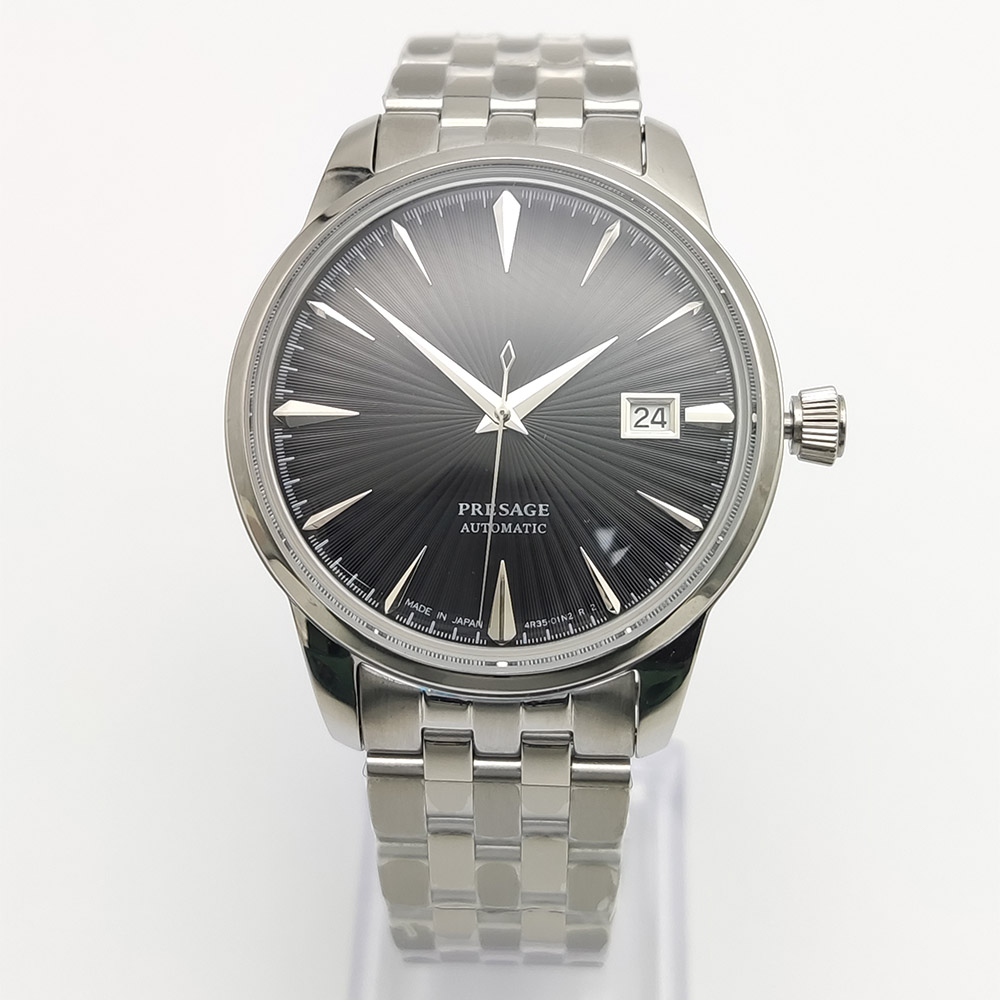 9 色 40 ミリメートルステンレス鋼ケース日付機械式時計ビ - Seiko Watch Presage のレビューと価格