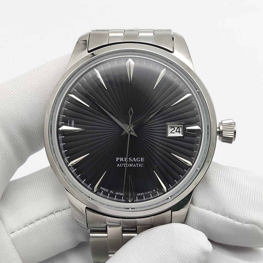 9 色 40 ミリメートルステンレス鋼ケース日付機械式時計ビ - Seiko Watch Presage のレビューと価格