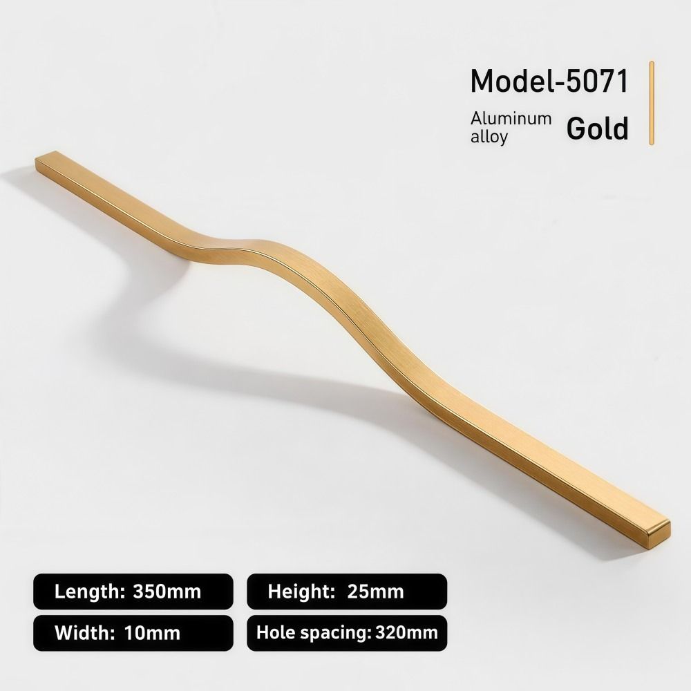 アルミ合金製キャビネットプルハンドル、複数サイズ展開、ブラッ - Curved Spring Bar のレビューと価格