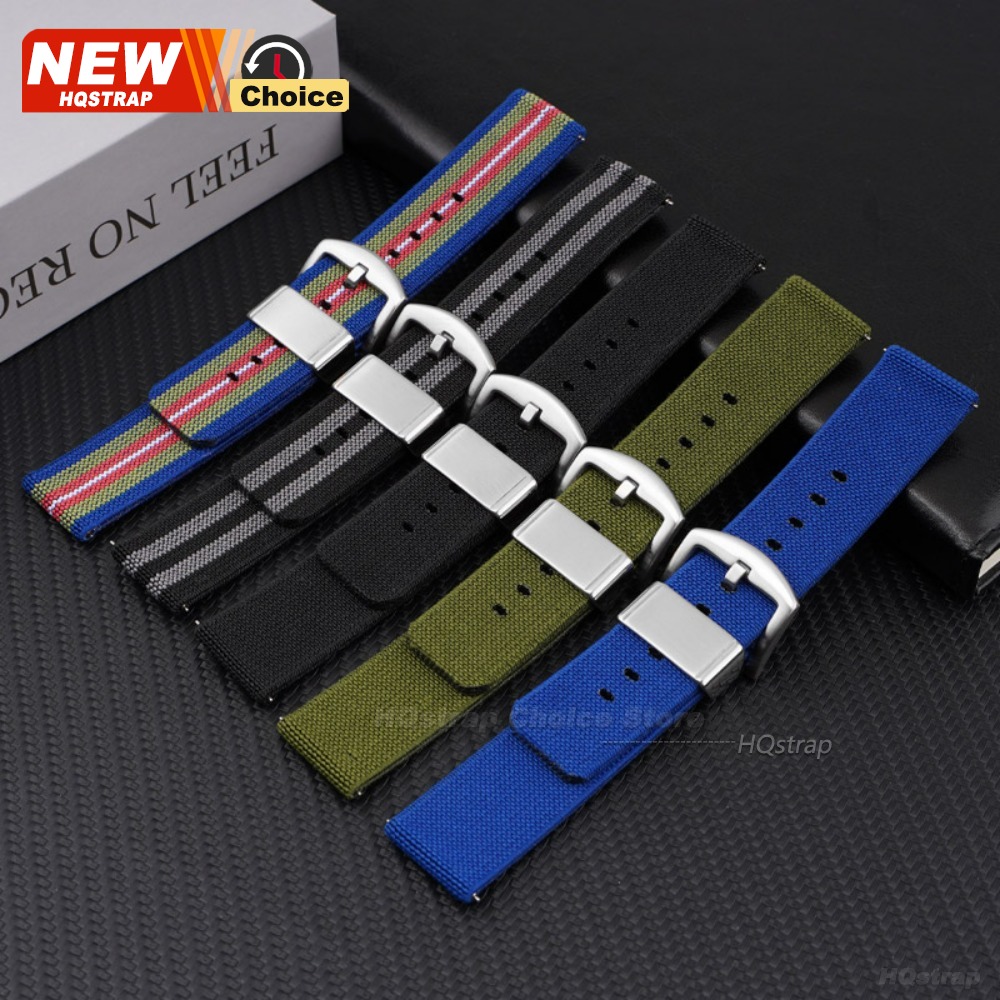 スチールリング弾性ナイロンキャンバスストラップ22mm 20 - Nato Strap Nylon のレビューと価格