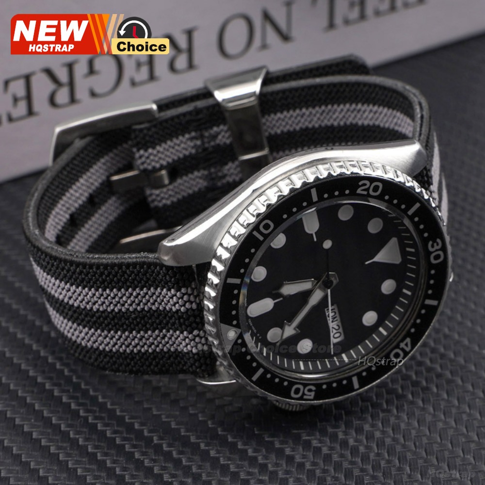 スチールリング弾性ナイロンキャンバスストラップ22mm 20 - Nato Strap Nylon のレビューと価格